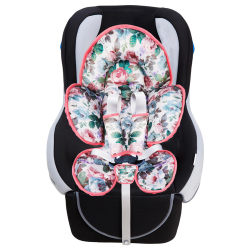 XLSXEXCL Baby Car Seat Head Support & Strap Cover for Newborn, 2-in-1 Soft Breathable Car Seat Insert Car Seat Cushion for Baby Carseats, Strollers, Swing, and Bouncers