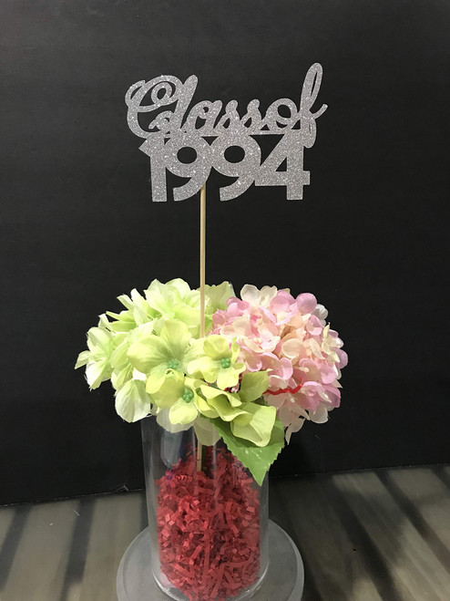 1994 Reunion Table centerpiece sticks, 25th High School Reunion Party Table, Class of 1994 Cutouts, Glitter Class Reunion cutouts, 1994, class reunion 2019