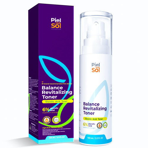 Piel del Sol Alcohol-Free Facial Toner for Exfoliation, Intensive Hydration with Natural Antioxidants for Skin Regeneration, Ideal for All Skin Types, and Soothing & Revitalizing Face Toner 98 ml