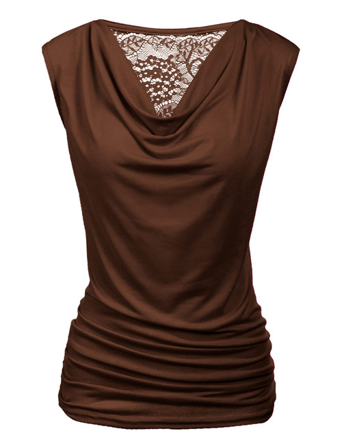 Zeagoo Womens Tank Tops V Neck Summer Shirt Loose Casual Tops Blouse, Brown, Medium, Sleeveless