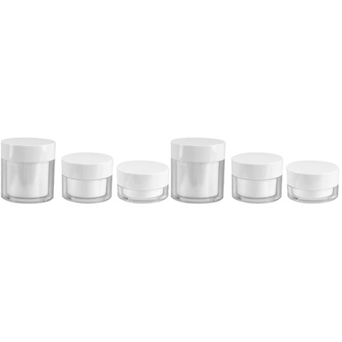 FRCOLOR 6 Pcs Plastic Cream Jar Clear Cream Jars with Lids Round Cosmetic Jar Plastic to Go Containers Wild-mouth Cream Container White Round Can Travel Bottle With Cover