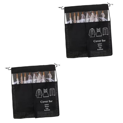 BESTOYARD 2pcs Long Dress Covers Garment Bags Garment Protector Bags Clothes Dust Cover Bags Clothes Rack Coat Hanging Bags Coat Hangers Garment Bags for Storage Wardrobe Clothes Bag Travel