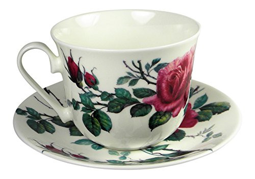 Roy Kirkham Breakfast Tea Cup and Saucer Set Fine Bone China English Rose England Roy Kirkham Breakfast Tea Cup and Saucer Set Fine Bone China English Rose England