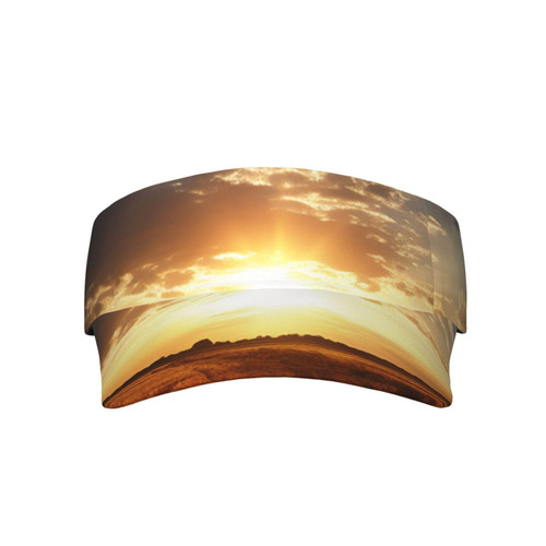 Field Sunrise Sports Sun Visor Hat Empty Top Sun Hats Unisex Sun Caps Adjustable Visor Cap for Baseball Golf Black