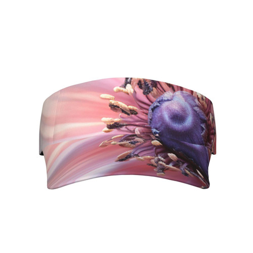 Flower Blossom Sports Sun Visor Hat Empty Top Sun Hats Unisex Sun Caps Adjustable Visor Cap for Baseball Golf Black