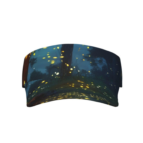 Fireflies Sports Sun Visor Hat Empty Top Sun Hats Unisex Sun Caps Adjustable Visor Cap for Baseball Golf Black