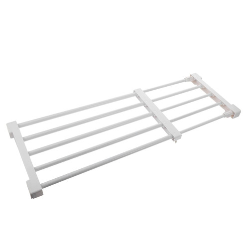 MAGICLULU 1pc Wardrobe Layered Partition Wall Mounted Holder Pantry Separators Shelf Tension Rod Closet Rack Clothing Storage Rack Adjustable Shelves Compartment Dorm Artifact White Abs