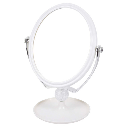 1pc Desktop Vanity Mirror Oval Mirrors Led Makeup Mirror Magnifying Mirror Swivel Desktop Mirror Makeup Stand Vanity Table Led Vanity White Vertical Cosmetic Abs Student