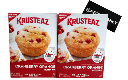 Cranberry Orange Muffin Mix Krusteaz 2-Pack 18.6oz: Krusteaz Cranberry Orange Muffin Mix Delicious and Easy to Make, 2 Boxes with CAPTIVAMKT Refrigerator Magnet