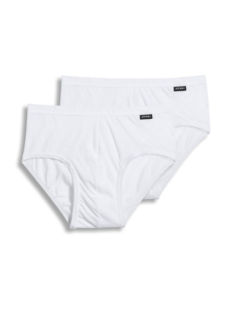 Jockey Men's Underwear Elance Poco Brief - 2 Pack, White, M
