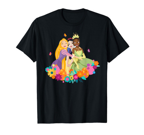 Disney Princess Rapunzel Snow White Tiana Spring Easter Eggs T-Shirt