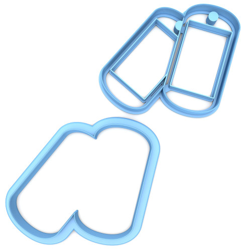 Sweet Prints Inc Set of 2 Dog Tags Cookie Cutter - Dishwasher Safe (3.5")