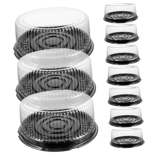 GOOHOCHY 10Pcs cake box wedding cake stands small clear container clear plastic containers Cupcake Container cake carriers for transport plastic cake dome plastic containers with lids seal