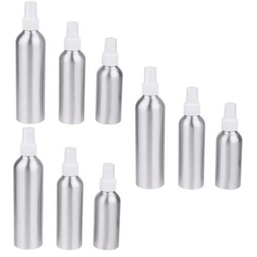 Ipetboom 9 Pcs Travel Toiletries Containers Sample Bottles Hand Soap Container Aluminum Travel Bottle Makeup Travel Containers Perfume Bottle Clear Container Spray Bottle Bottled White