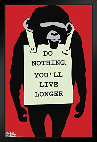 Pyramid America Do Nothing Banksy Framed Poster 14x20 inch