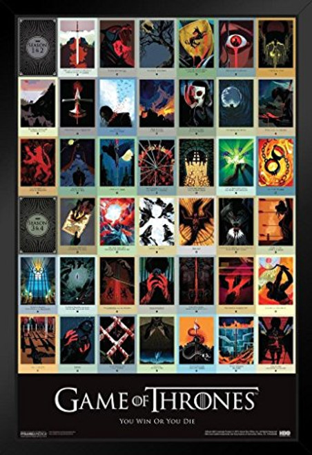 Pyramid America Game of Thrones You Win Or You Die HBO Television Framed Poster 14x20 inch Pyramid America Game of Thrones You Win Or You Die HBO Television Framed Poster 14x20 inch