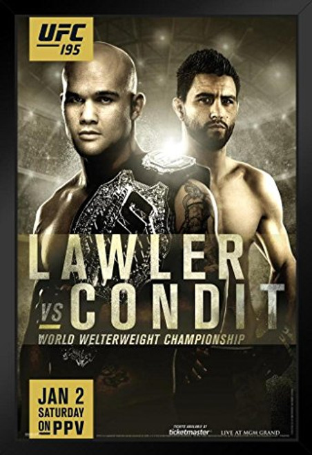 Pyramid America Official UFC 195 Robbie Lawler vs Carlos Condit Sports Framed Poster 14x20 inch Pyramid America Official UFC 195 Robbie Lawler vs Carlos Condit Sports Framed Poster 14x20 inch