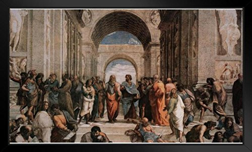 Raphael School of Athens Italian Renaissance Fresco Art Print Framed Poster 20x14 inch