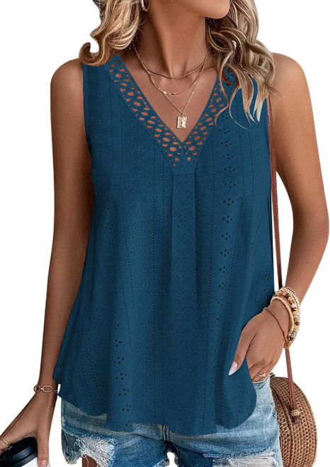 Disamer Summer Tops for Women 2023 Trendy Lace V Neck Sleeveless Shirts Solid Color Cute Tank Tops Sexy Dressy Casual Blouses Disamer Summer Tops for Women 2023 Trendy Lace V Neck Sleeveless Shirts Solid Color Cute Tank Tops Sexy Dressy Casual Blouses