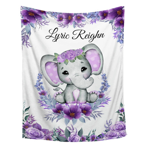 Personalized Baby Blankets for Girls Boys Custom Baby Blanket with Name Elephant Purple Floral Customized Baby Throw Blanket Gifts for Newborn Baby Shower Soft Cozy Fleece Blanket Quilt XS for Baby Personalized Baby Blankets for Girls Boys Custom Baby Blanket with Name Elephant Purple Floral Customized Baby Throw Blanket Gifts for Newborn Baby Shower Soft Cozy Fleece Blanket Quilt XS for Baby