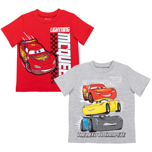 Disney Pixar Cars Lightning McQueen Toddler Boys 2 Pack T-Shirts Gray/Red 3T Disney Pixar Cars Lightning McQueen Toddler Boys 2 Pack T-Shirts Gray/Red 3T