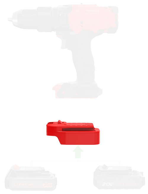 LQ-18RY Adapter Only Fits Craftsman V20 Series Cordless Tools for Black Decker 20v MAX Series (Not Old 18v) Lithium Batteries - Adapter Only, Red (B20D-V20)
