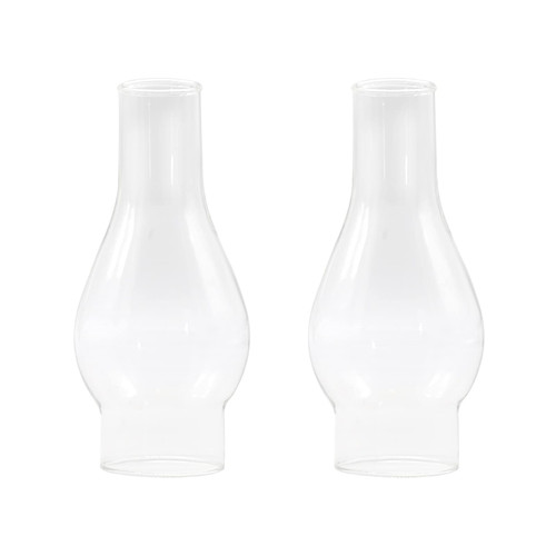 Saihisday 2PCS Oil Lamp Chimney, 6.5 Inch Chimney Transparent Glass Shade, Clear Hurricane Lamp Glass Shade Replacement Vintage Oil Lamps