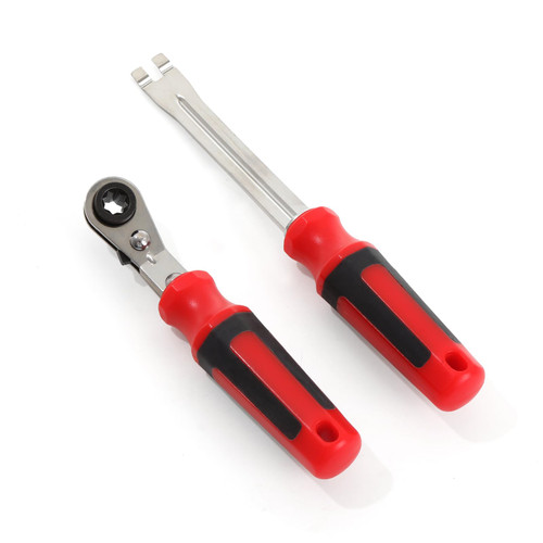 Automatic Slack Adjuster Release Tool and Wrench Set?Fork End Release Tool and Double Square Ratcheting Wrench Tools for Air Brake System Adjustment?Truck Slack Adjuster Tools