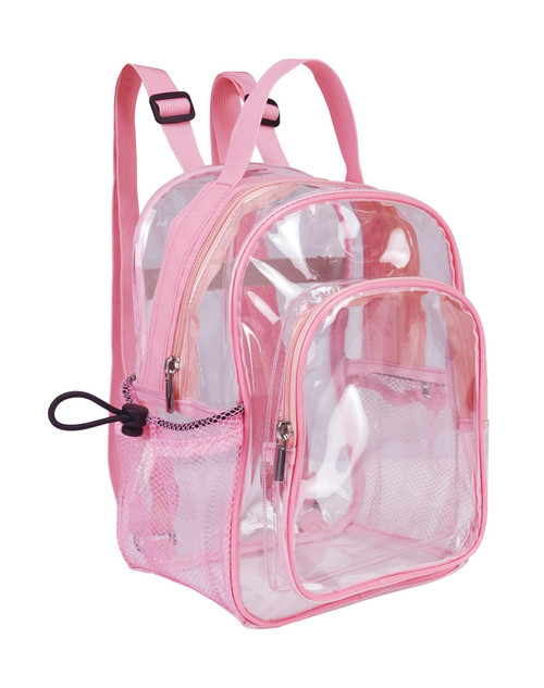 Fmeida Clear Backpack Stadium Approved - Clear Mini Backpack Heavy Duty Pink Clear Backpack Small Clear Backpack Transparent PVC See Through Bags
