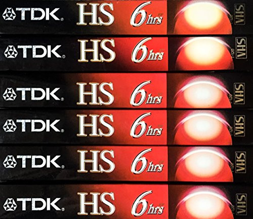 TDK Premium Quality HS VHS Tapes 6-Pack T-120