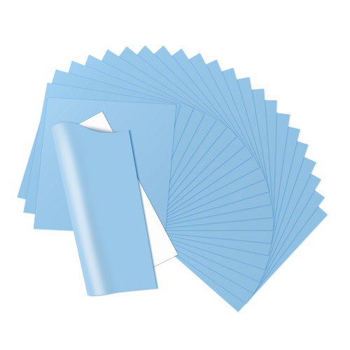 HTVRONT Light Blue HTV Heat Transfer Vinyl Bundle: 24 Pack 12"x12" Blue Iron on Vinyl Sheets for T-Shirt (1 Teflon Sheet Included), Light Blue PU HTV Vinyl Easy to Cut & Weed for Heat Vinyl Design