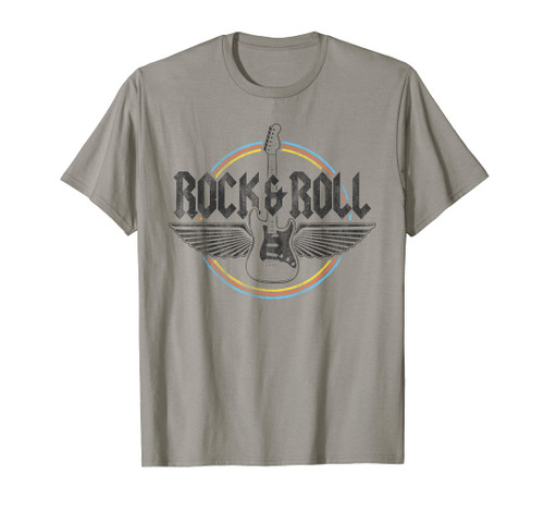 Retro Vintage Rock & Roll Guitar Wings Music Concert Band T-Shirt