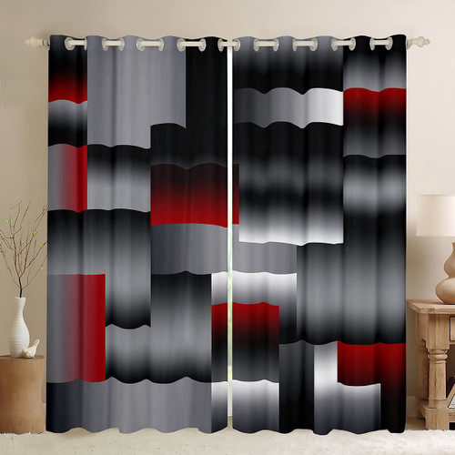 Feelyou Black Red Geometric Curtains for Bedroom Kids 3D Rendering Abstract Art Darkening Curtains Women Men Geometry Rectangle Blackout Curtains(30-50%) Modern Window Drapes (2 Panels, 42 x 84 Inch) Feelyou Black Red Geometric Curtains for Bedroom Kids 3D Rendering Abstract Art Darkening Curtains Women Men Geometry Rectangle Blackout Curtains(30-50%) Modern Window Drapes (2 Panels, 42 x 84 Inch)