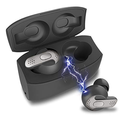 Wireless Earbuds,Bluetooth 5.0 Wireless Earbuds Bluetooth Headphones with Deep Bass HiFi 3D Stereo Sound, Built-in Mic Earphones with Portable Charging Case for Smartphones and Laptops (Black)
