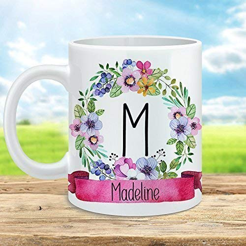 Personalized Name Coffee Mug Floral Monogram Cup Ceramic Microwave and Dishwasher Safe Personalized Name Coffee Mug Floral Monogram Cup Ceramic Microwave and Dishwasher Safe