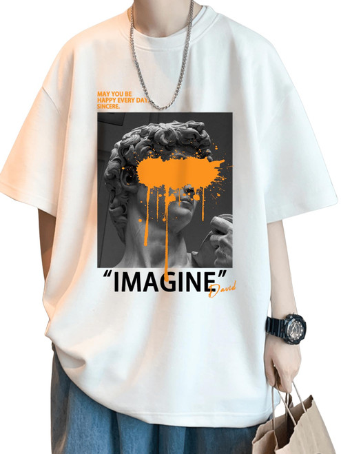 SOLY HUX Men's Graphic Tees Figure Letter Print Short Sleeve T Shirt Summer Tee Tops White Letter Graphic M SOLY HUX Men's Graphic Tees Figure Letter Print Short Sleeve T Shirt Summer Tee Tops White Letter Graphic M