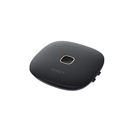 AUKEY Bluetooth 5 Transmitter Receiver, Wireless Audio Adapter with aptX Low Latency, Dual Links for for Headphones, TVs, Home Stereo Systems and More
