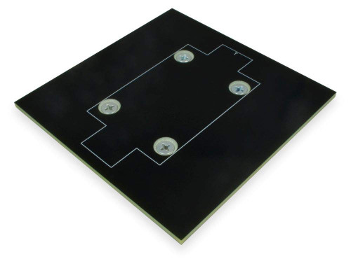 Winford Engineering DIN Rail Mounting Plates, 4.0" x 4.0" Plate Size, Solid, Black, RoHS Compliant