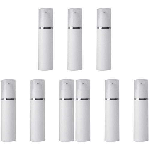 Cabilock 9 Pcs Clear Container Dispenser Container Empty Airless Makeup Pump Press Pump Bottle Vaccum Pump Bottle Lotion Bottle Vaccum Lotion Dispensers Vacuum Bottle White Cosmetic Travel