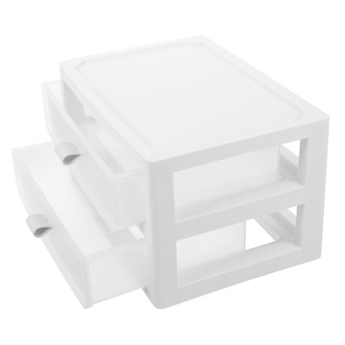 KALLORY Box Japanese Transparent Drawer-type Desktop Storage Box Storage Organizer with Drawers Organization and Storage Drawers Multi-layer Office Plastic White Storage Items