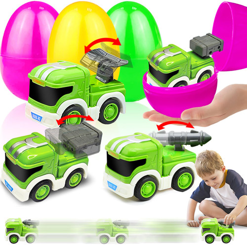 3 Pack 3.8" Jumbo Easter Eggs Filled with Construction Pull Back Cars, Easter Eggs with Toys Inside Pull Back Vehicles for Kids Boys Toddlers Easter Basket Stuffers Fillers Easter Hunt Party Favors 3 Pack 3.8" Jumbo Easter Eggs Filled with Construction Pull Back Cars, Easter Eggs with Toys Inside Pull Back Vehicles for Kids Boys Toddlers Easter Basket Stuffers Fillers Easter Hunt Party Favors
