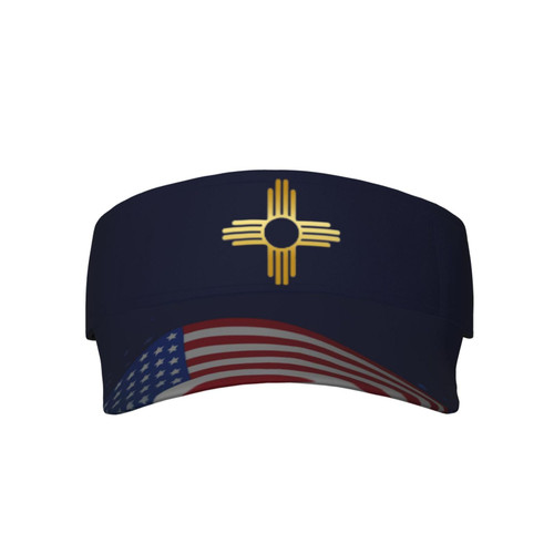 New Mexico Zia Sun Symbol Visor Cap Adjustable Uv Protection Sun Visor Hats Empty Top Baseball Hat for Women and Men Black