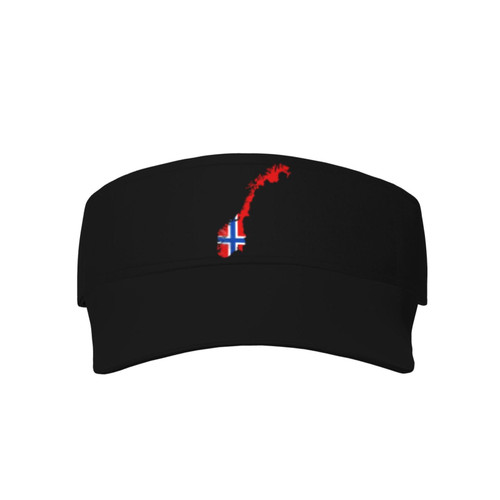 Norway Flag Map Visor Cap Adjustable Uv Protection Sun Visor Hats Empty Top Baseball Hat for Women and Men Black
