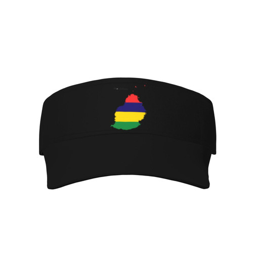 Mauritius Flag Map Visor Cap Adjustable Uv Protection Sun Visor Hats Empty Top Baseball Hat for Women and Men Black