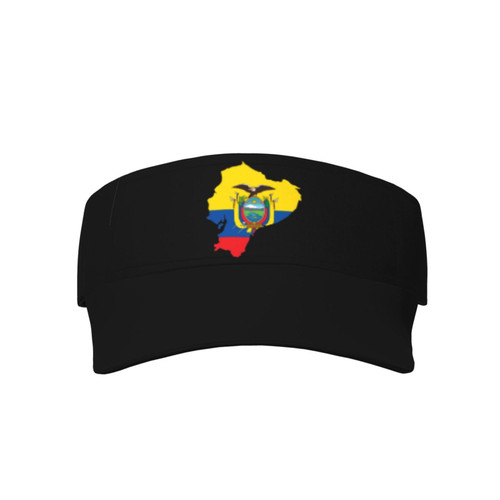 Ecuador Flag Map Visor Cap Adjustable Uv Protection Sun Visor Hats Empty Top Baseball Hat for Women and Men Black