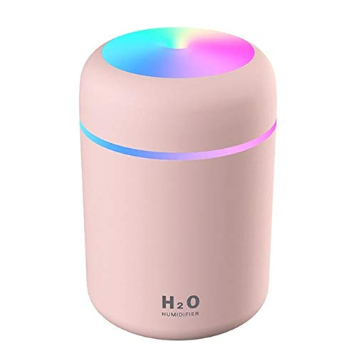 Mini Ultrasonic Air Humidifier Romantic Soft Light USB Essential Oil Diffuser Car Purifier Aroma Anion Mist Maker Gift (Pink)