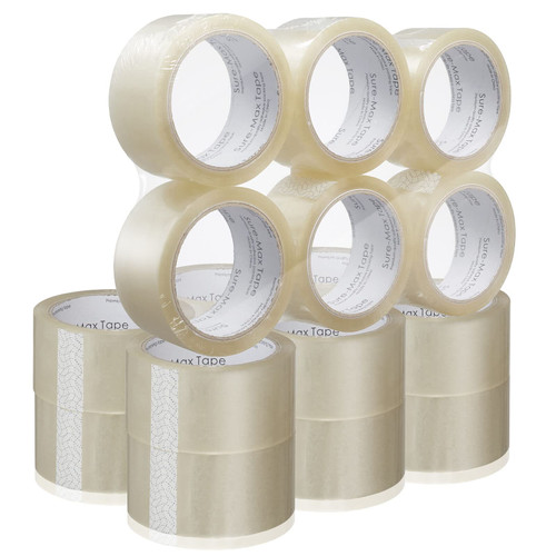 DUNBE 18 Rolls Carton Sealing Clear Packing Tape Box Shipping - 2 mil 2" x 55 Yards