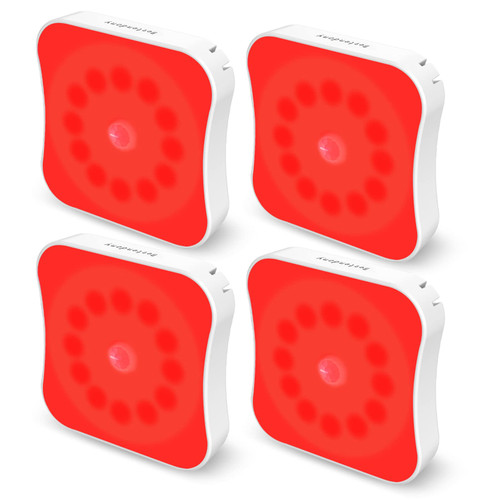 Bestendony Red Motion Sensor Night Lights, Rechargeable Red Light Night Lights, Wireless Stick-On Motion Sensor Red Night Lights for Bathroom, Hallway, Stair, Bedroom, Sleep Aid - 4 Pack