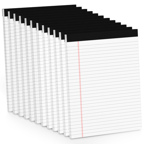 12 Pack Note Pads 8.5 x 11 White Legal Pads 8.5 x 11 Wide Ruled Lined Writing Pads Legal Notepads Legal Ruled White Lined Paper Pads 8.5 x 11 Inch 30 Sheets Per Writing Pad for School, Office, Home