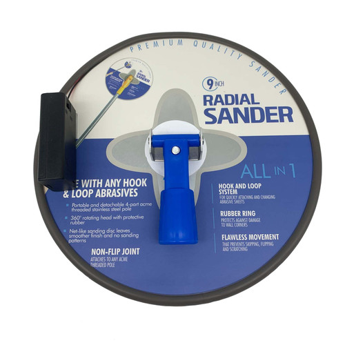 9 inch Drywall Sander,360 Degree Rotary Round Ceiling Radial Sander,Circular Handing Pole Wall Sander for Dry Wall and Painting?with Light Strip)
